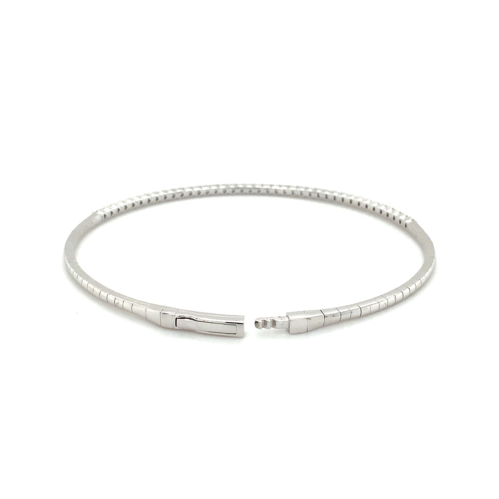 Flexi Single Row Round Brilliant Cut Diamond Tennis Bracelet 0.50 carats t.w. Set in 14K White Gold. - Image 5 of 7