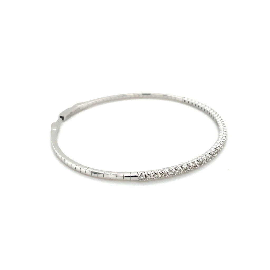 Flexi Single Row Round Brilliant Cut Diamond Tennis Bracelet 0.50 carats t.w. Set in 14K White Gold. - Image 6 of 7