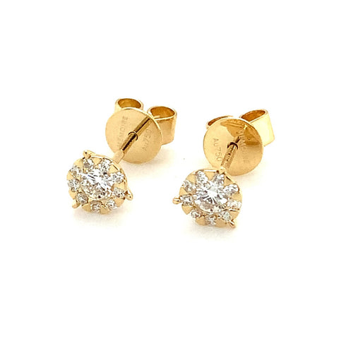 Memoire Bouquet Diamond Collection Earrings 0.33 cts that "Look" Like 1.50 Total Weight set in 18K Yellow Gold - Image 1 of 5