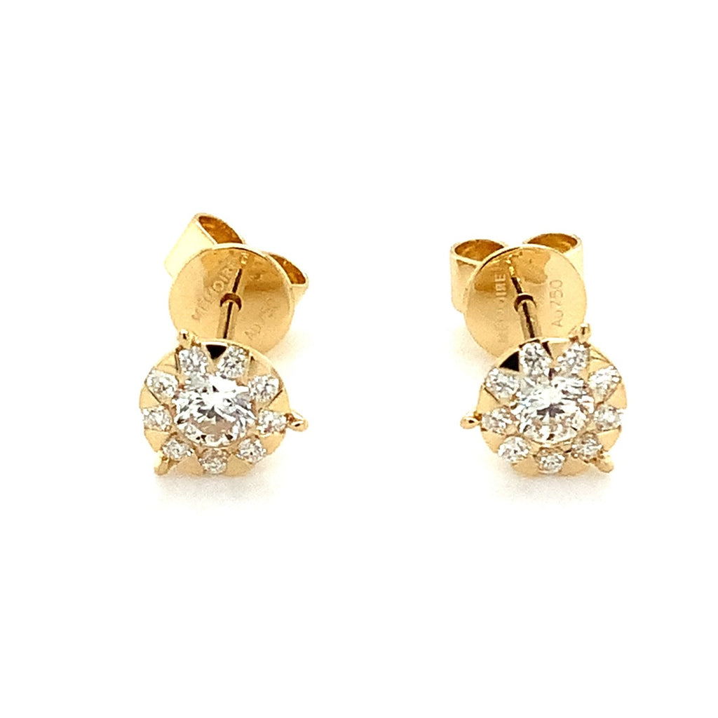Memoire Bouquet Diamond Collection Earrings 0.47 cts that "Look" Like 2cts Total Weight set in 18K Yellow Gold - Image 1 of 4