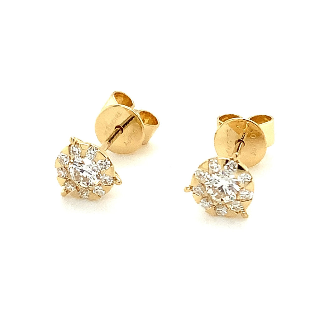 Memoire Bouquet Diamond Collection Earrings 0.47 cts that "Look" Like 2cts Total Weight set in 18K Yellow Gold - Image 2 of 4