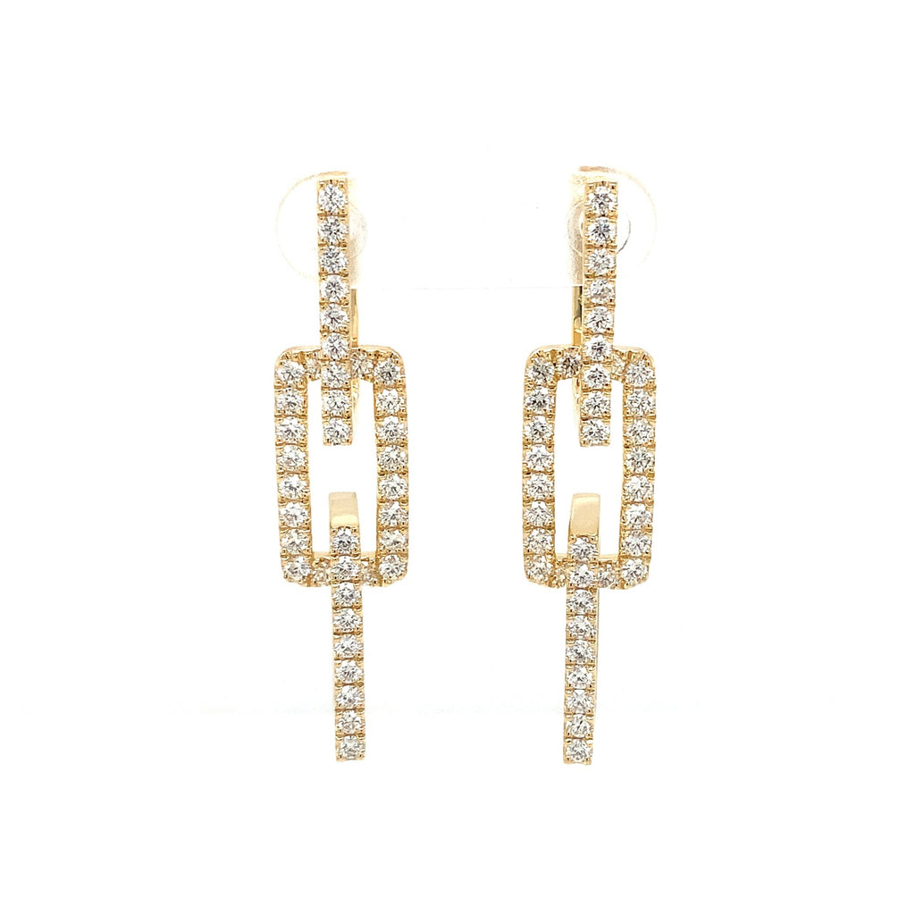 Memoire Essentials Rectangle Diamond Drop Earrings set in 18K Yellow Gold - Image 1 of 7