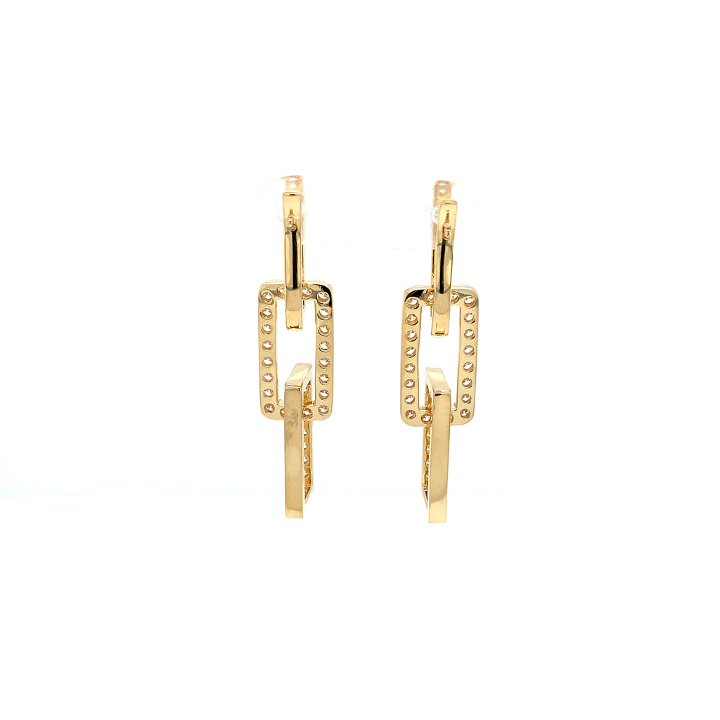 Memoire Essentials Rectangle Diamond Drop Earrings set in 18K Yellow Gold - Image 4 of 7