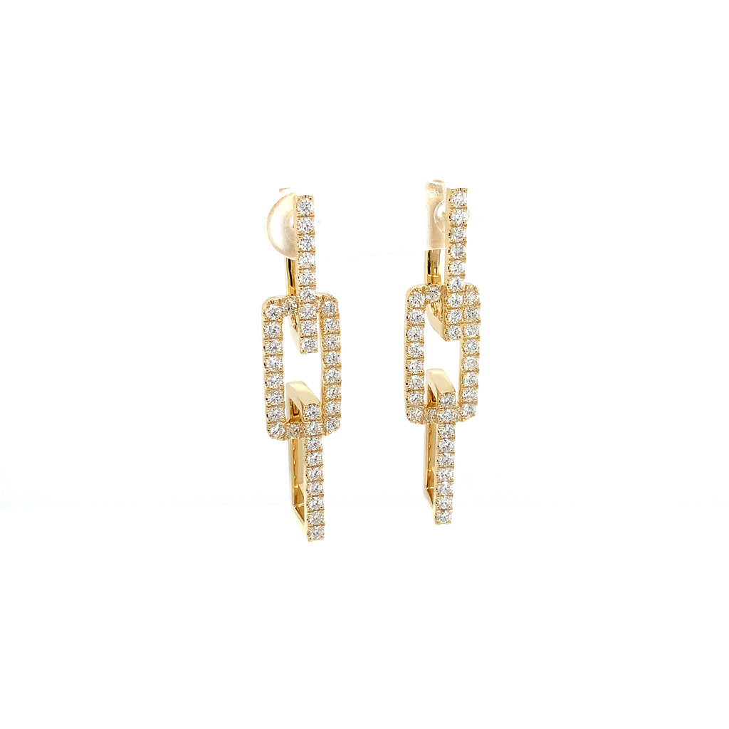 Memoire Essentials Rectangle Diamond Drop Earrings set in 18K Yellow Gold - Image 7 of 7