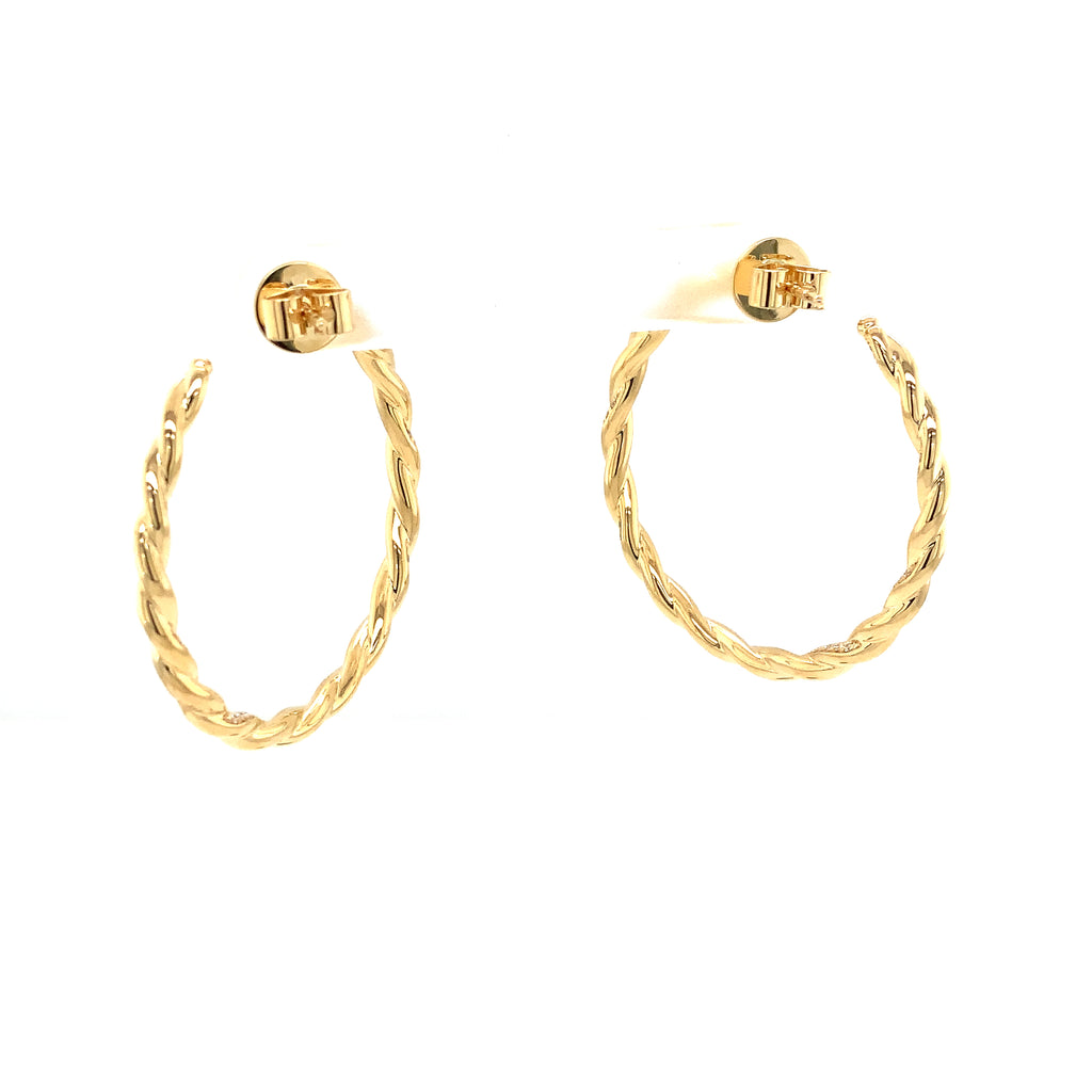 Memoire Nine Twisted Collection Round Pave Diamond Hoop Set in 18K Yellow Gold - Image 4 of 7