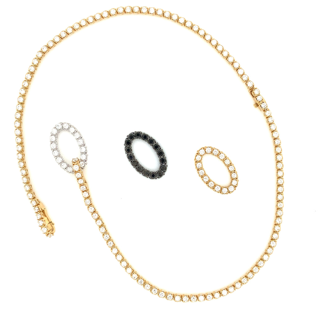 A Link Convertible Collection Black Diamond Oval link in Black Rhodium finished 18K White Gold - Image 5 of 5