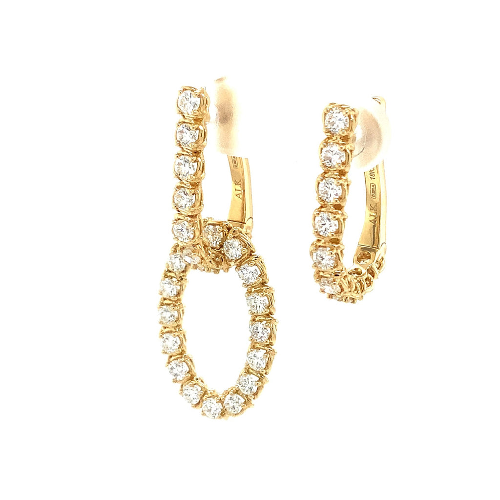 A Link Convertible Collection Diamond Earring in 18K Yellow Gold - Image 7 of 9