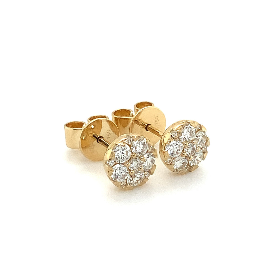Memoire  Harmony Collection Round Shaped Diamond Earring in 18K Y/G - Image 3 of 9