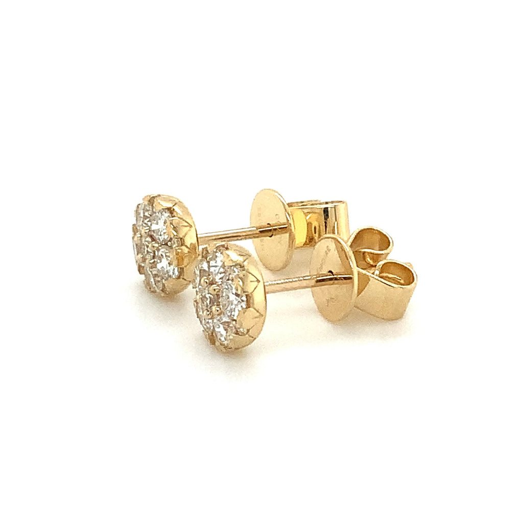 Memoire  Harmony Collection Round Shaped Diamond Earring in 18K Y/G - Image 6 of 9