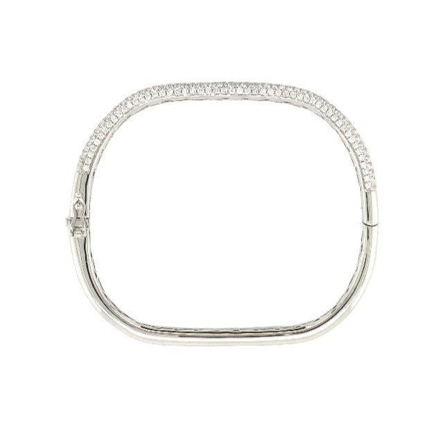 Afarin Collection Paved Squarish Modern Chic Bangle fashioned in 18K White Gold - Image 8 of 8
