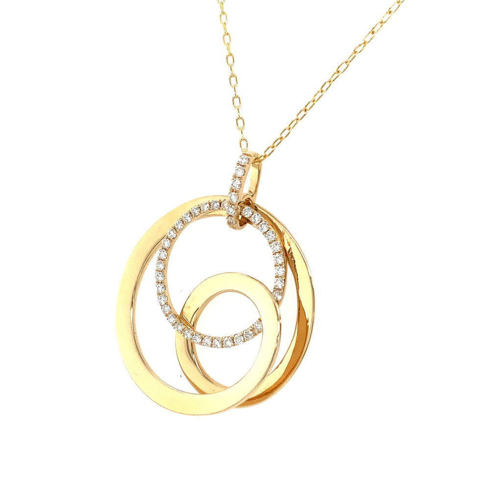 Afarin Collection Triple Circle Diamond Pendant fashioned in 18K Yellow Gold - Image 2 of 7