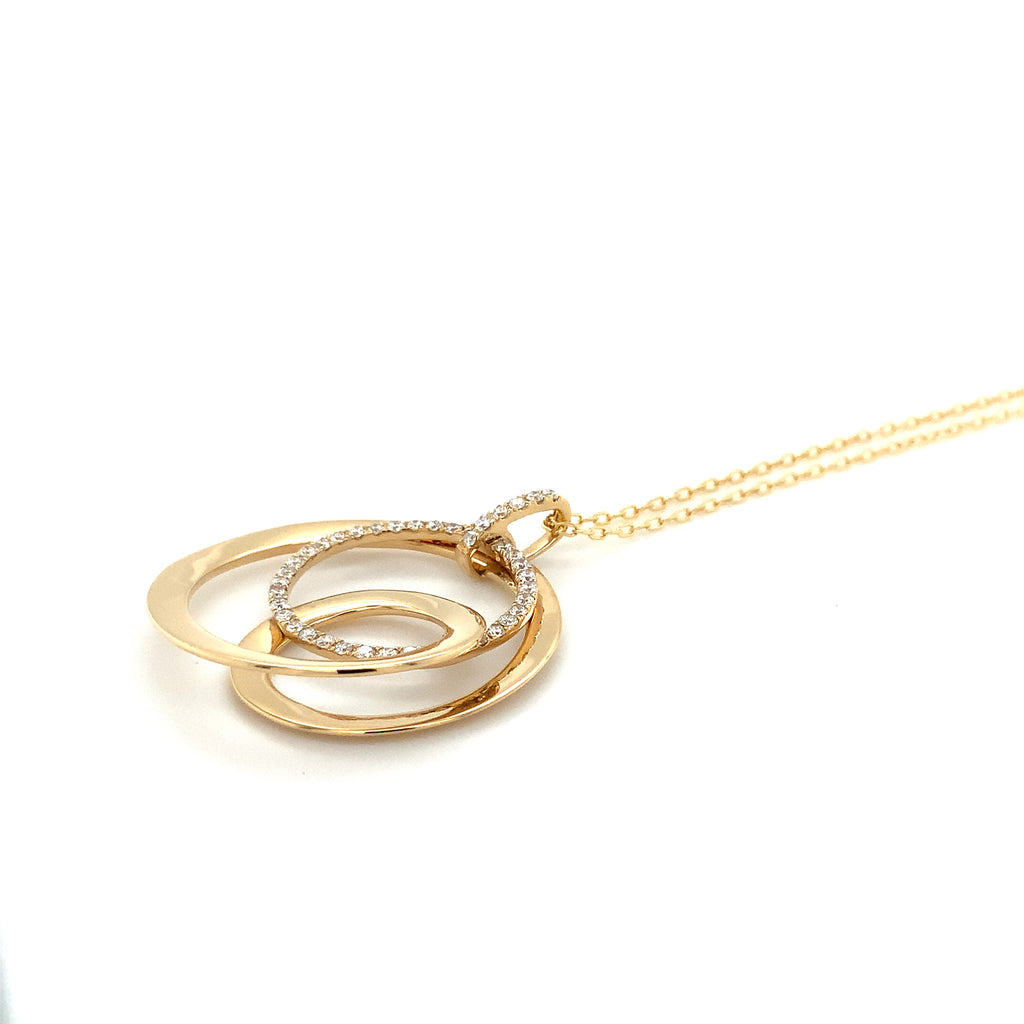Afarin Collection Triple Circle Diamond Pendant fashioned in 18K Yellow Gold - Image 3 of 7