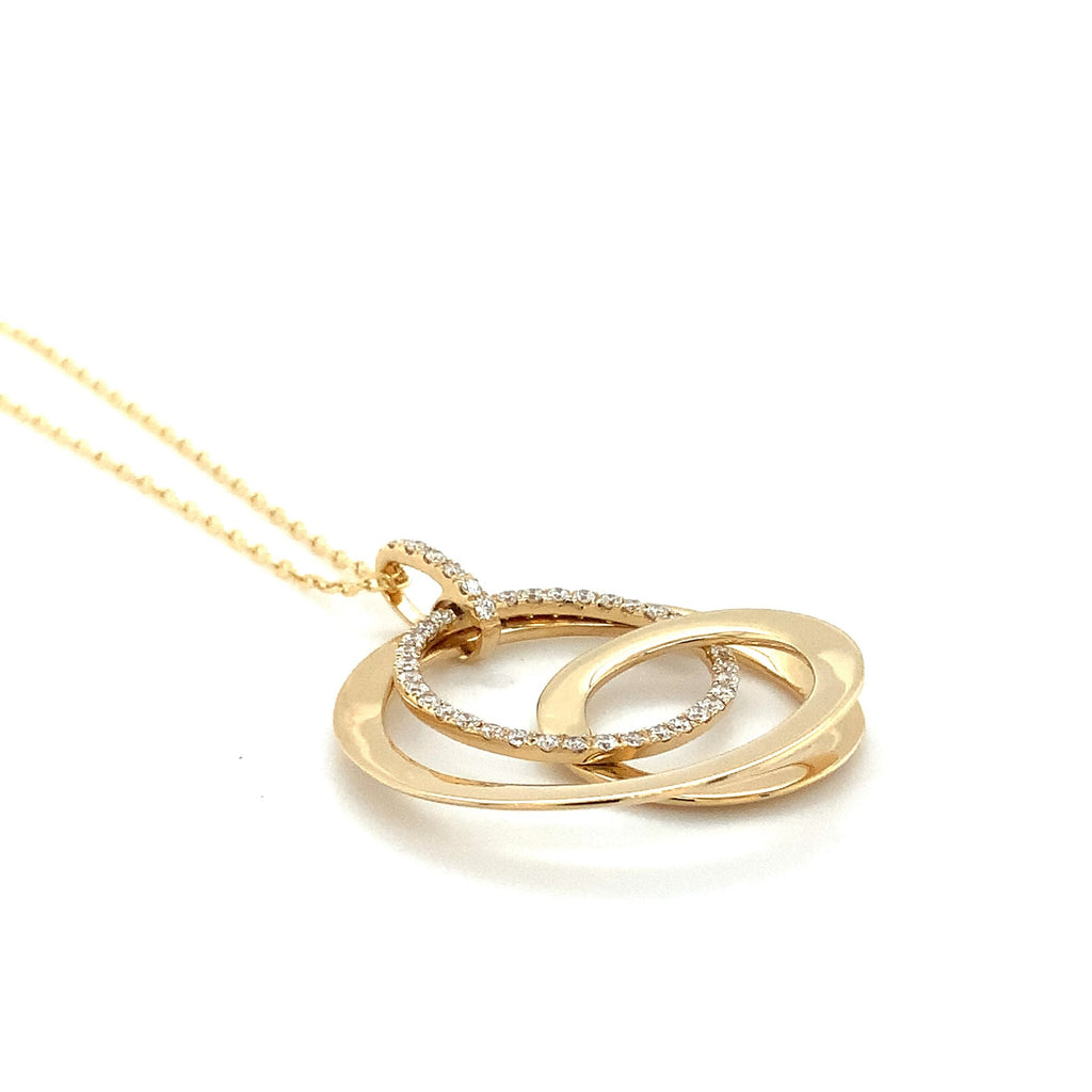 Afarin Collection Triple Circle Diamond Pendant fashioned in 18K Yellow Gold - Image 4 of 7