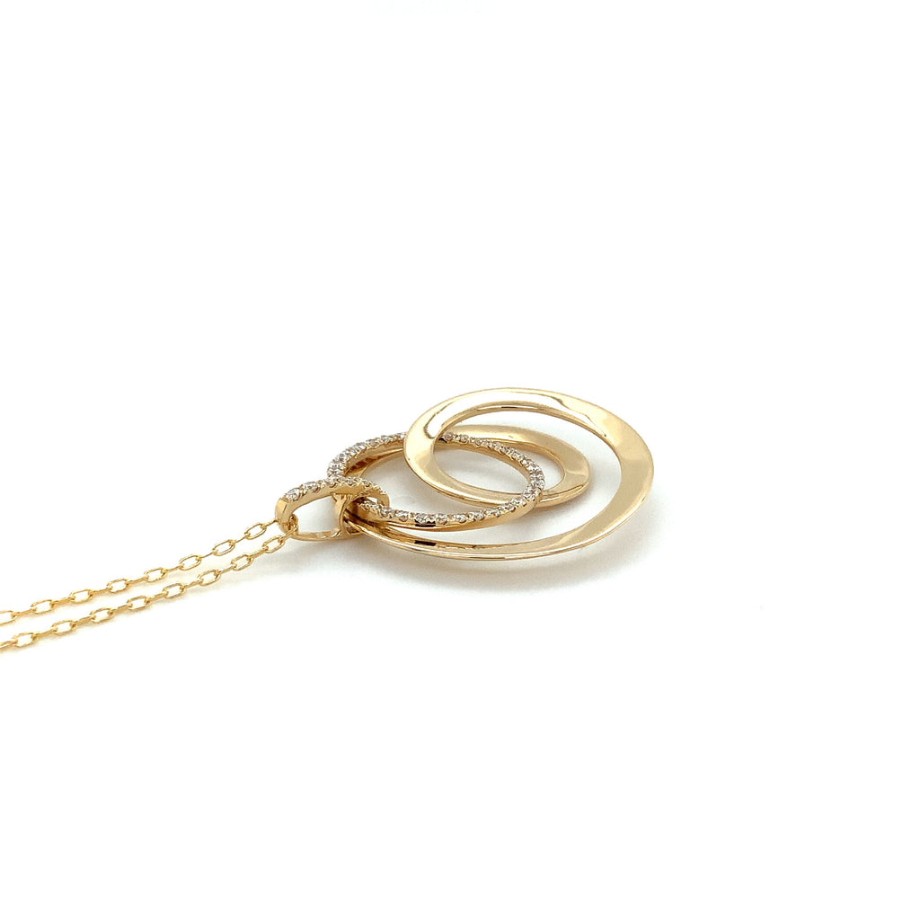 Afarin Collection Triple Circle Diamond Pendant fashioned in 18K Yellow Gold - Image 5 of 7