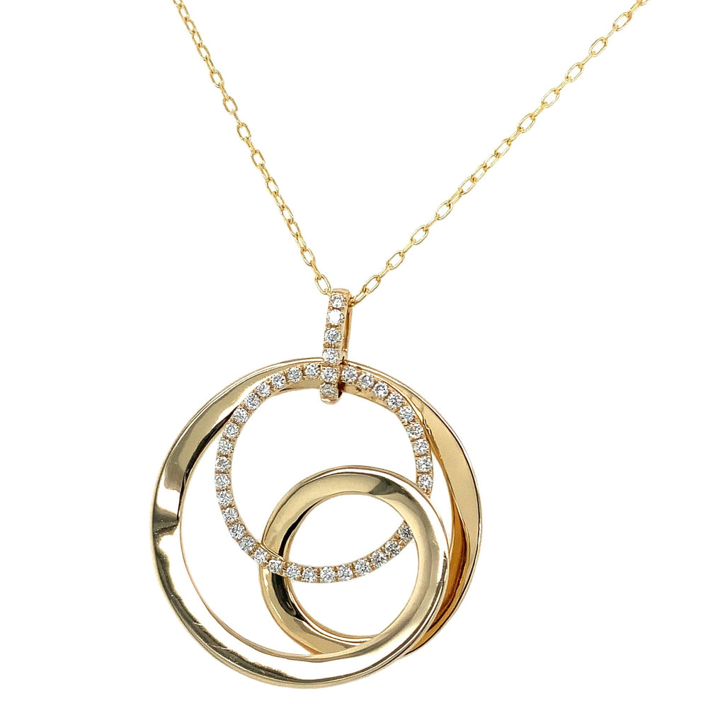 Afarin Collection Triple Circle Diamond Pendant fashioned in 18K Yellow Gold - Image 1 of 7