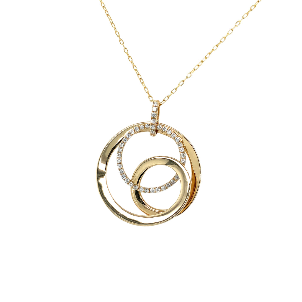 Afarin Collection Triple Circle Diamond Pendant fashioned in 18K Yellow Gold - Image 7 of 7