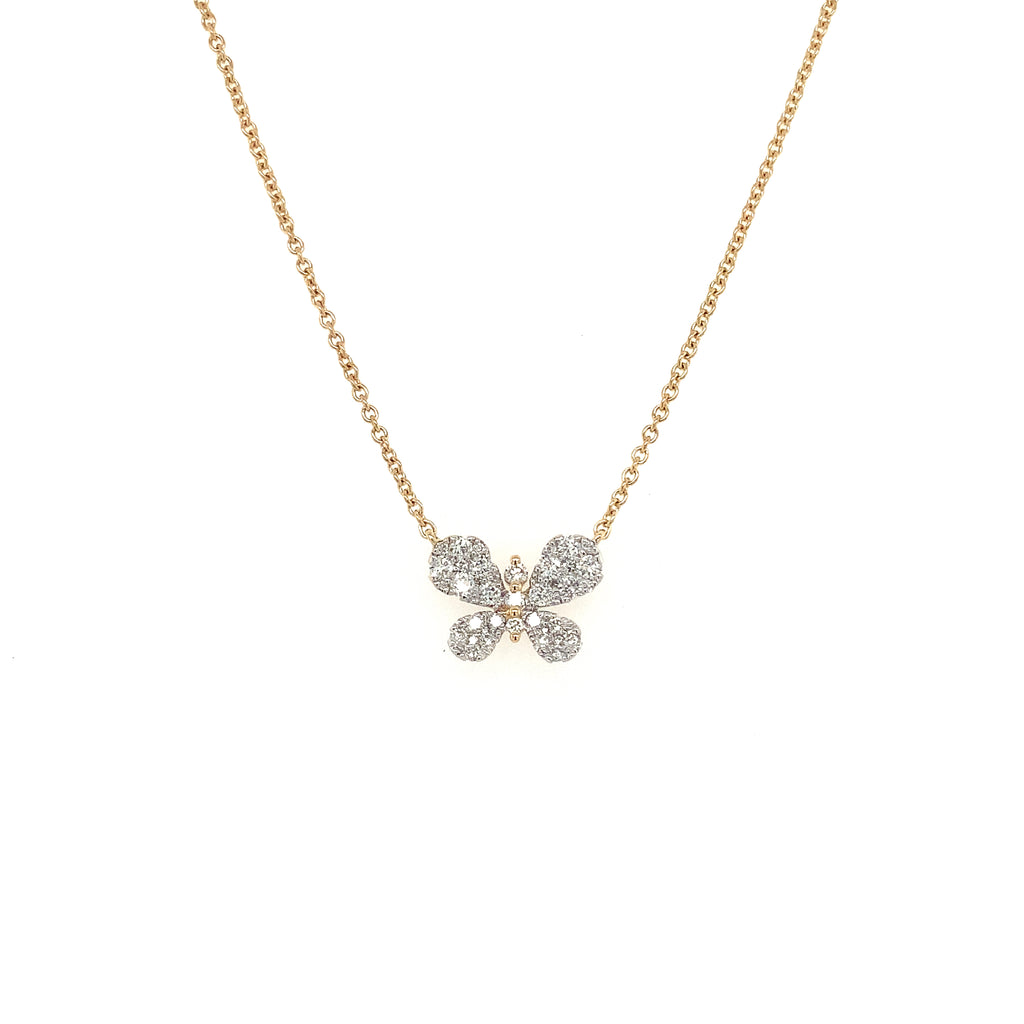Afarin Collection Butterfly Diamond Necklace in 18K Yellow Gold - Image 2 of 6