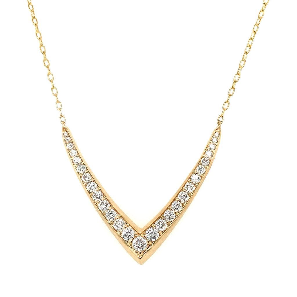 Afarin Collection Chevron Diamond Necklace in 18K Yellow Gold - Image 1 of 5