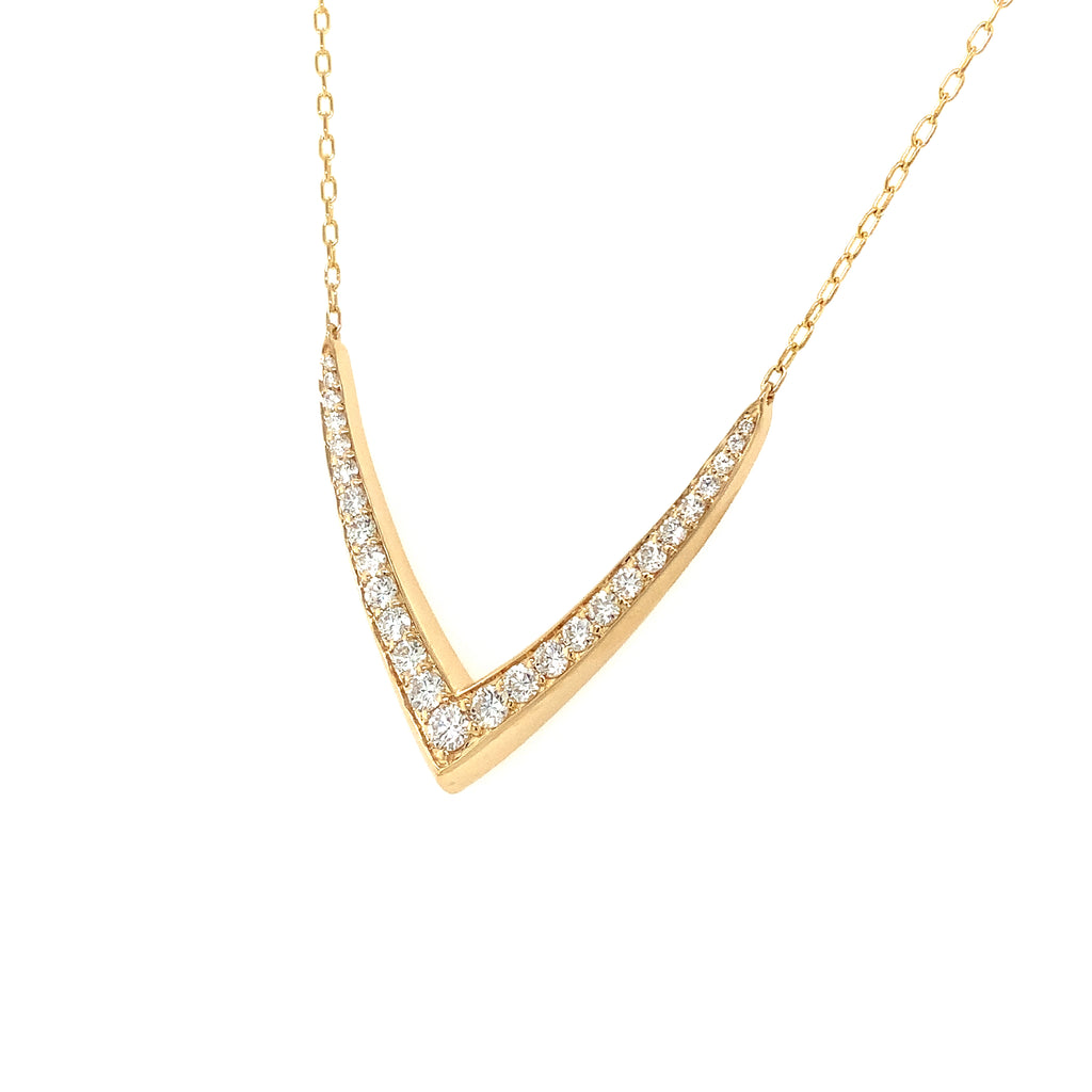 Afarin Collection Chevron Diamond Necklace in 18K Yellow Gold - Image 2 of 5