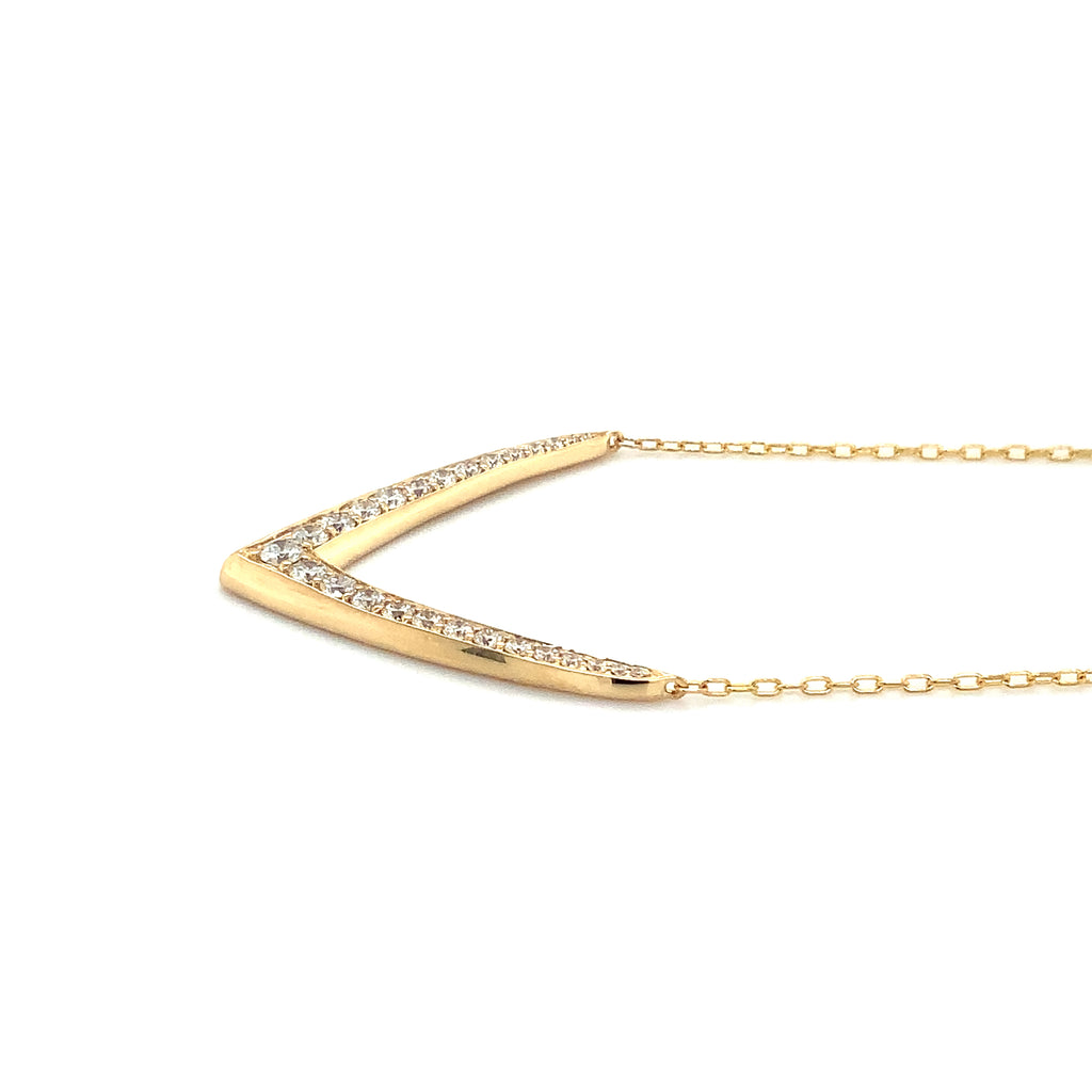 Afarin Collection Chevron Diamond Necklace in 18K Yellow Gold - Image 5 of 5