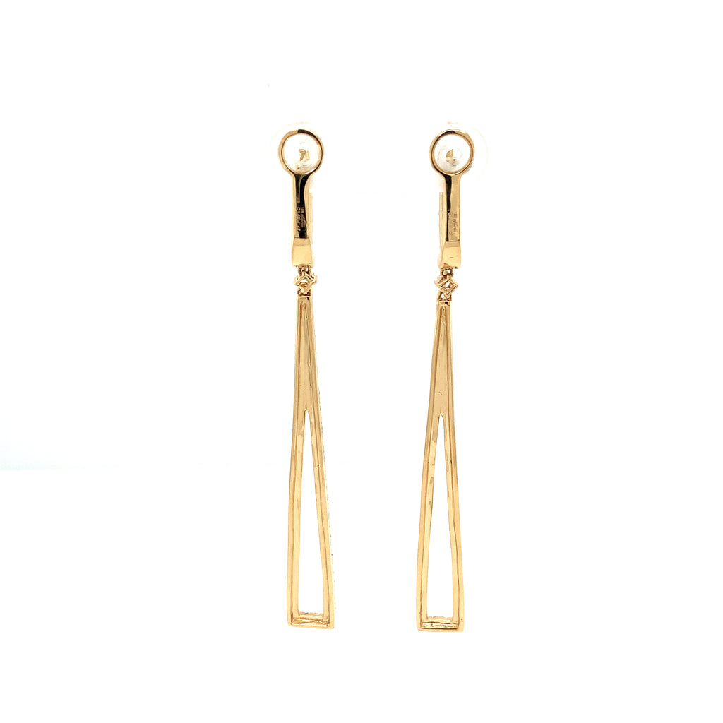Afarin Collection Dramatic Arte Deco Diamond Drop Earrings Set in 18Kt Yellow Gold - Image 4 of 9