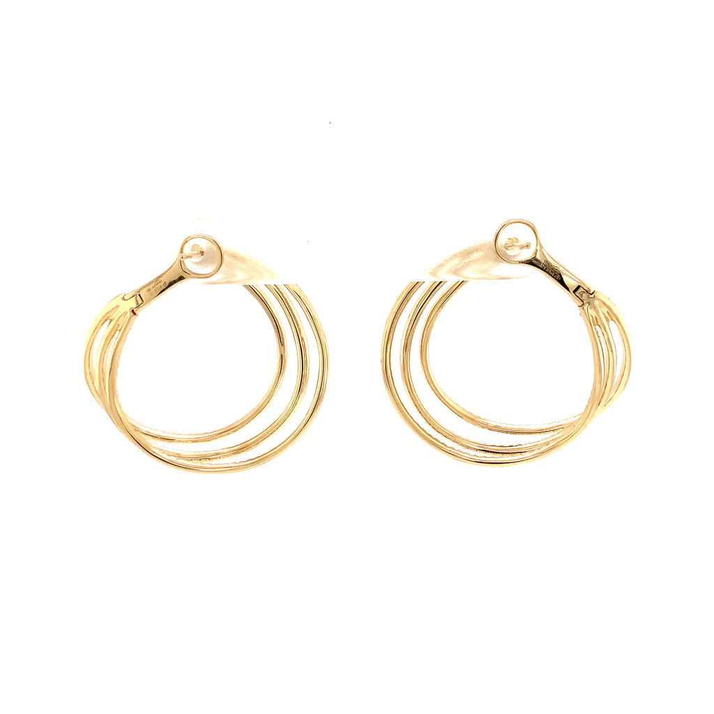 Afarin Collection Triple Hoop Diamond Earrings in 18 kt Yellow Gold - Image 3 of 7
