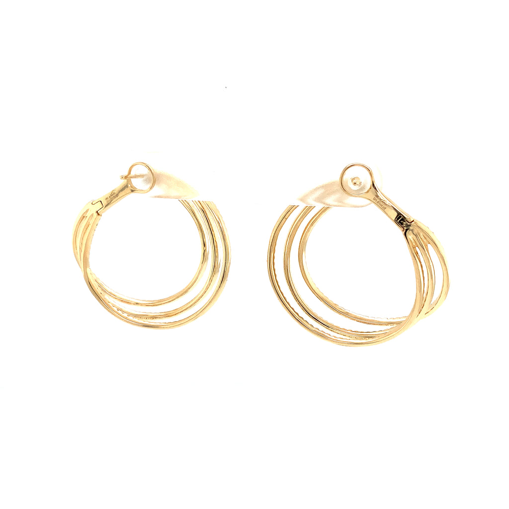 Afarin Collection Triple Hoop Diamond Earrings in 18 kt Yellow Gold - Image 4 of 7