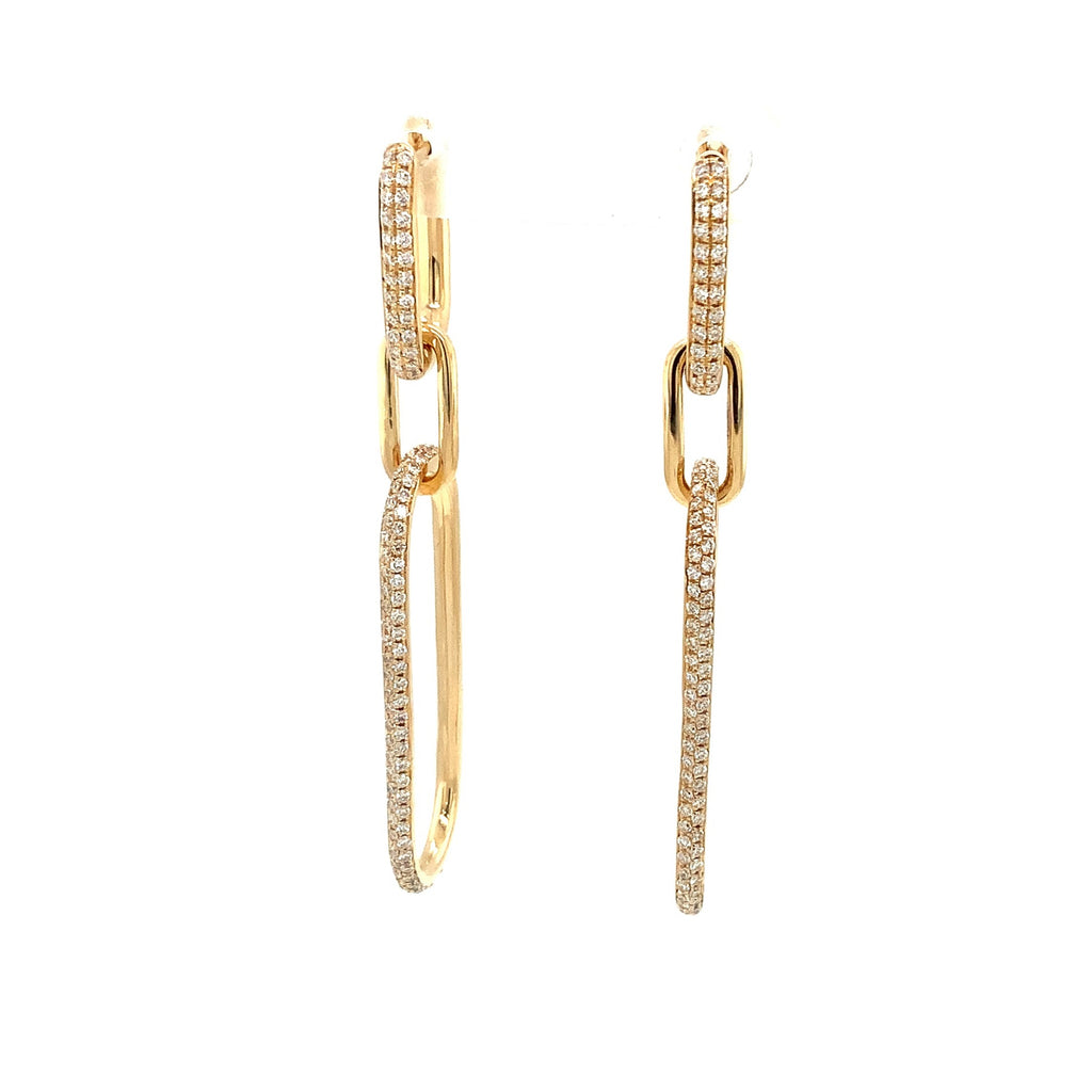 Afarin Collection Interchangeable Diamond Pavé Paperclip Drop Earrings 18K Yellow Gold - Image 2 of 8