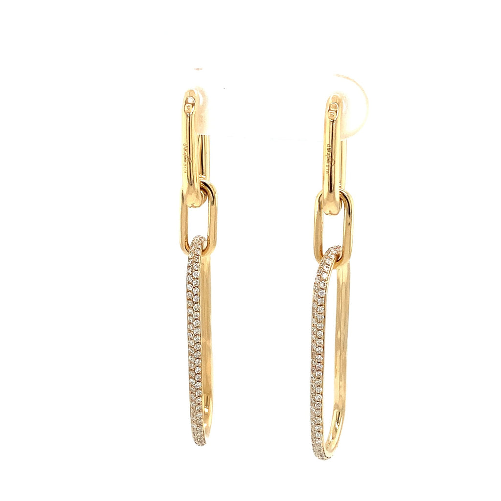 Afarin Collection Interchangeable Diamond Pavé Paperclip Drop Earrings 18K Yellow Gold - Image 5 of 8