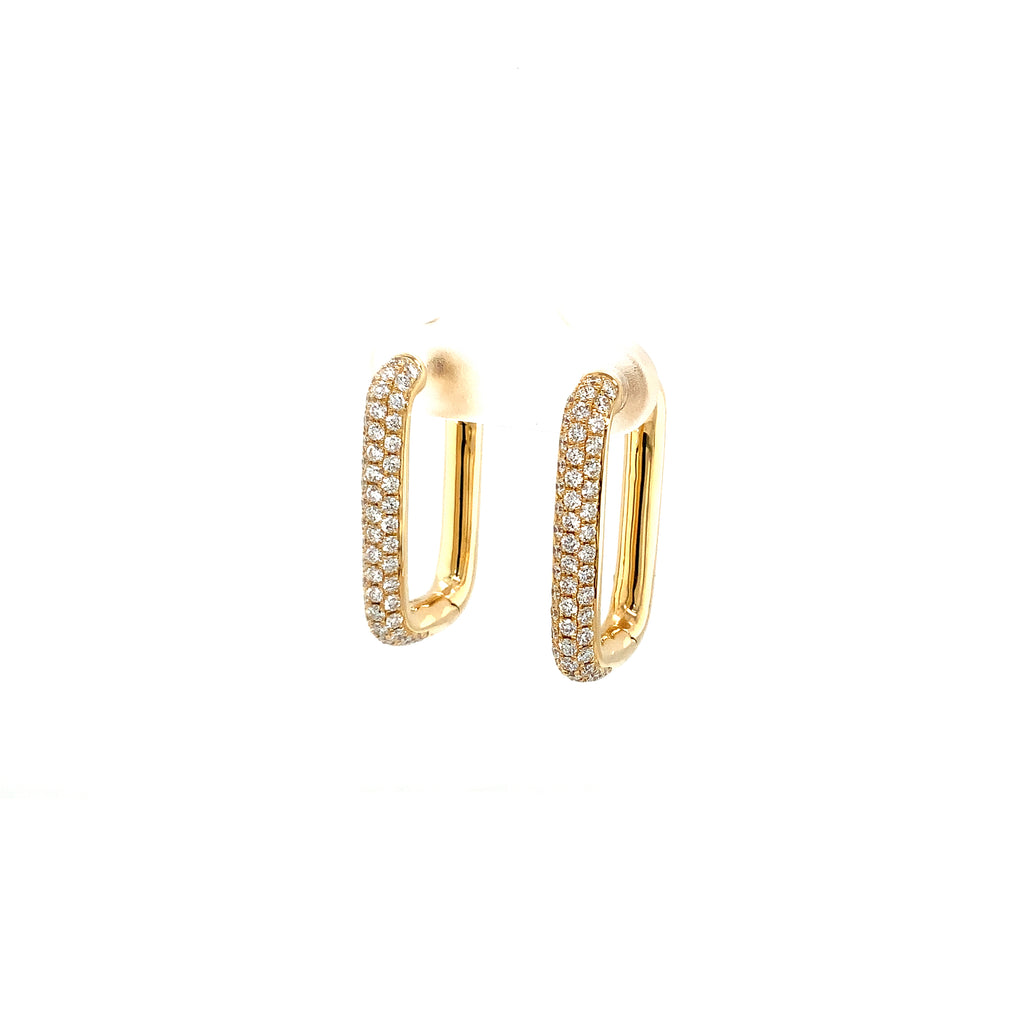Afarin Collection Paperclip Pave Diamond Earrings set in 18Kt Yellow Gold - Image 2 of 7