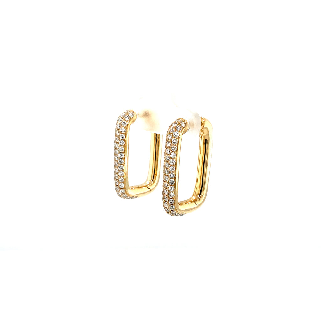 Afarin Collection Paperclip Pave Diamond Earrings set in 18Kt Yellow Gold - Image 3 of 7