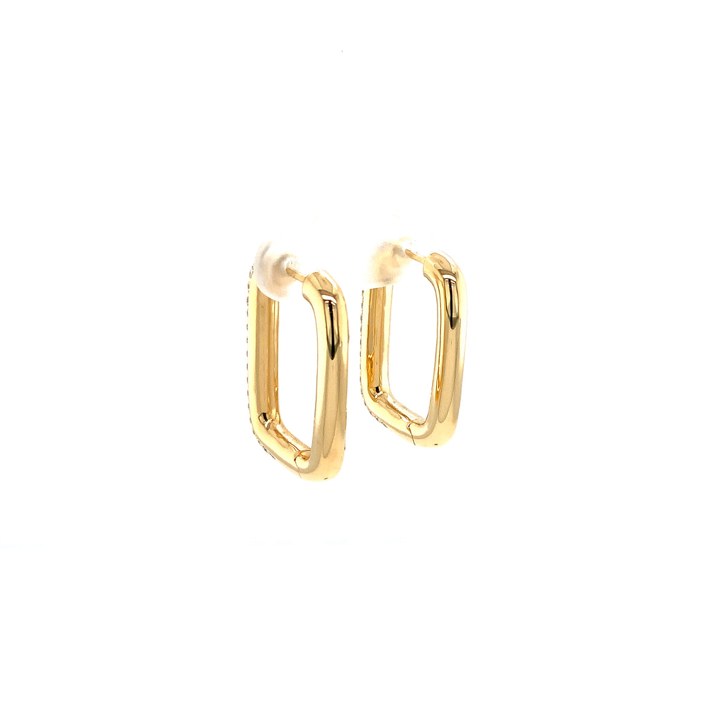 Afarin Collection Paperclip Pave Diamond Earrings set in 18Kt Yellow Gold - Image 4 of 7
