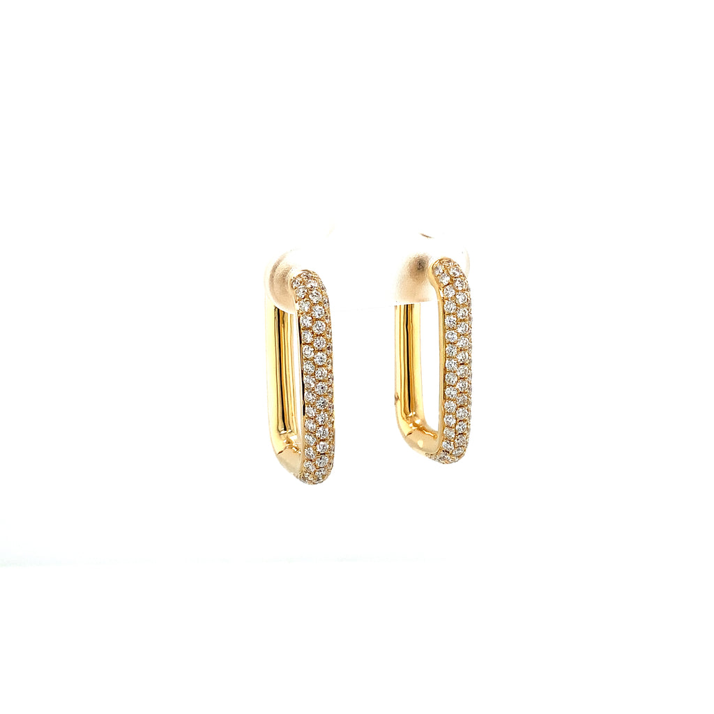 Afarin Collection Paperclip Pave Diamond Earrings set in 18Kt Yellow Gold - Image 6 of 7