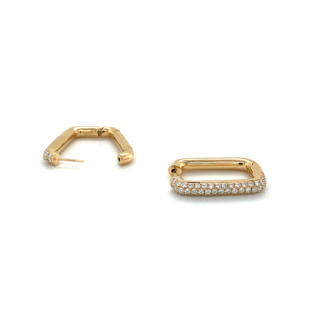 Afarin Collection Paperclip Pave Diamond Earrings set in 18Kt Yellow Gold - Image 7 of 7