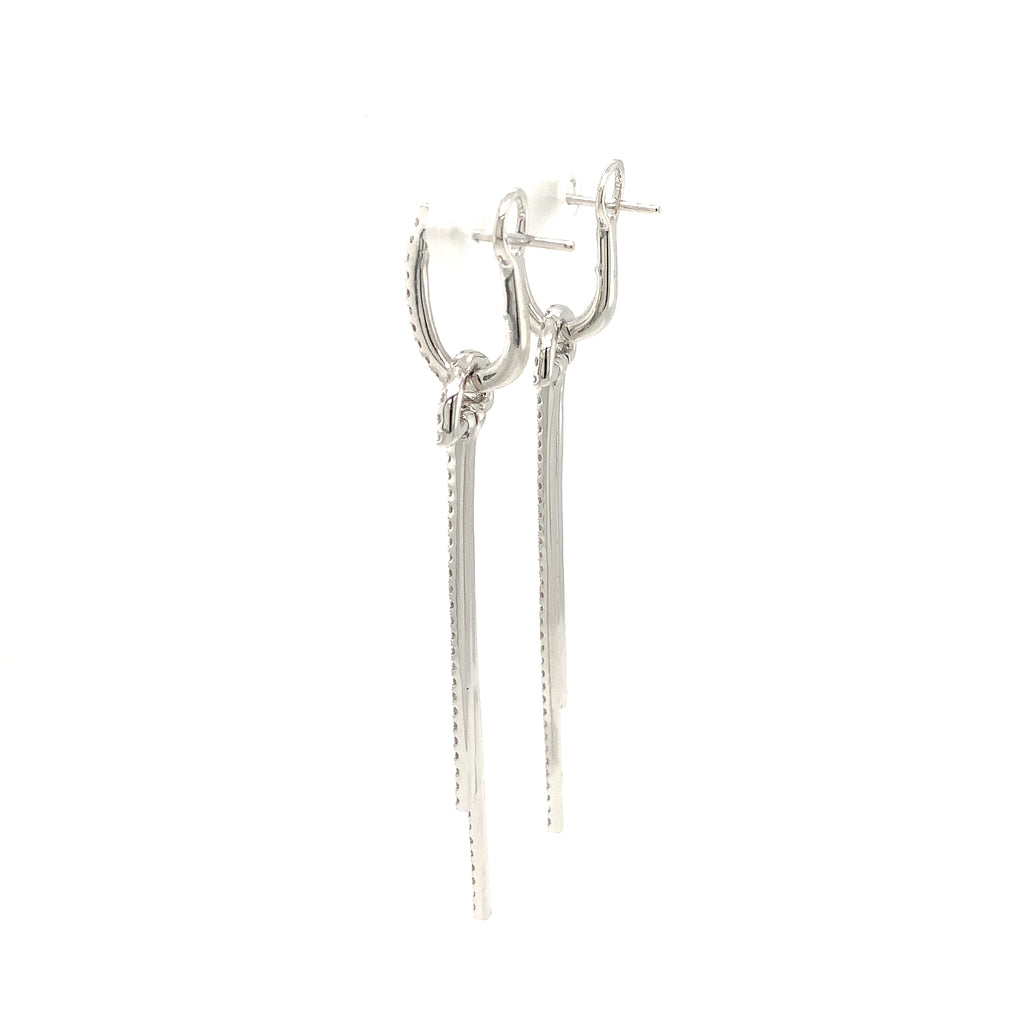 Afarin Collection Dramatic Arte Deco inspired Diamond Drop Earring fashioned in 18K White Gold. - Image 4 of 8