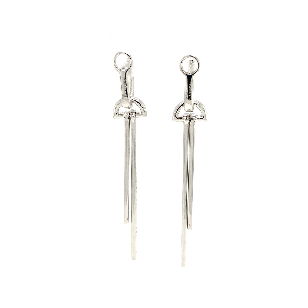 Afarin Collection Dramatic Arte Deco inspired Diamond Drop Earring fashioned in 18K White Gold. - Image 5 of 8
