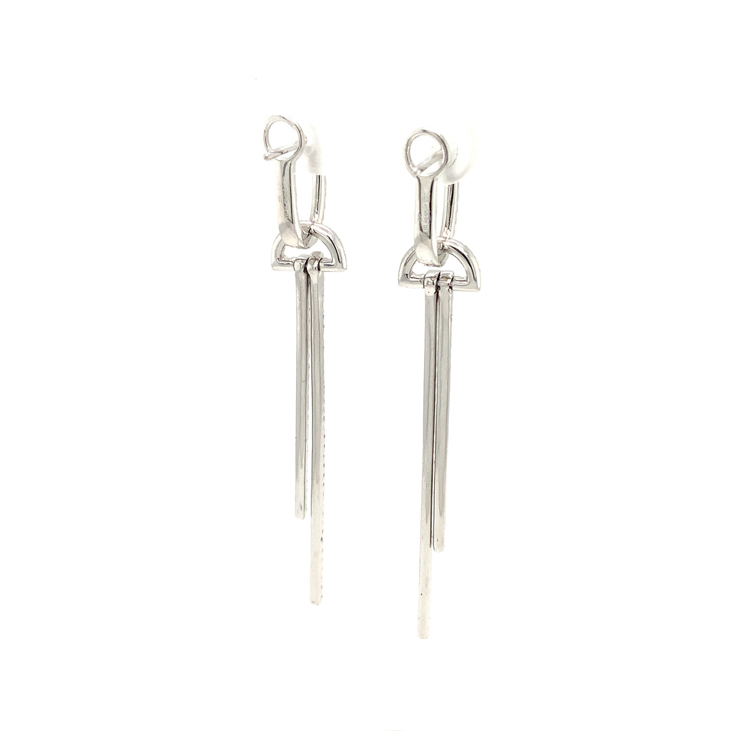 Afarin Collection Dramatic Arte Deco inspired Diamond Drop Earring fashioned in 18K White Gold. - Image 6 of 8