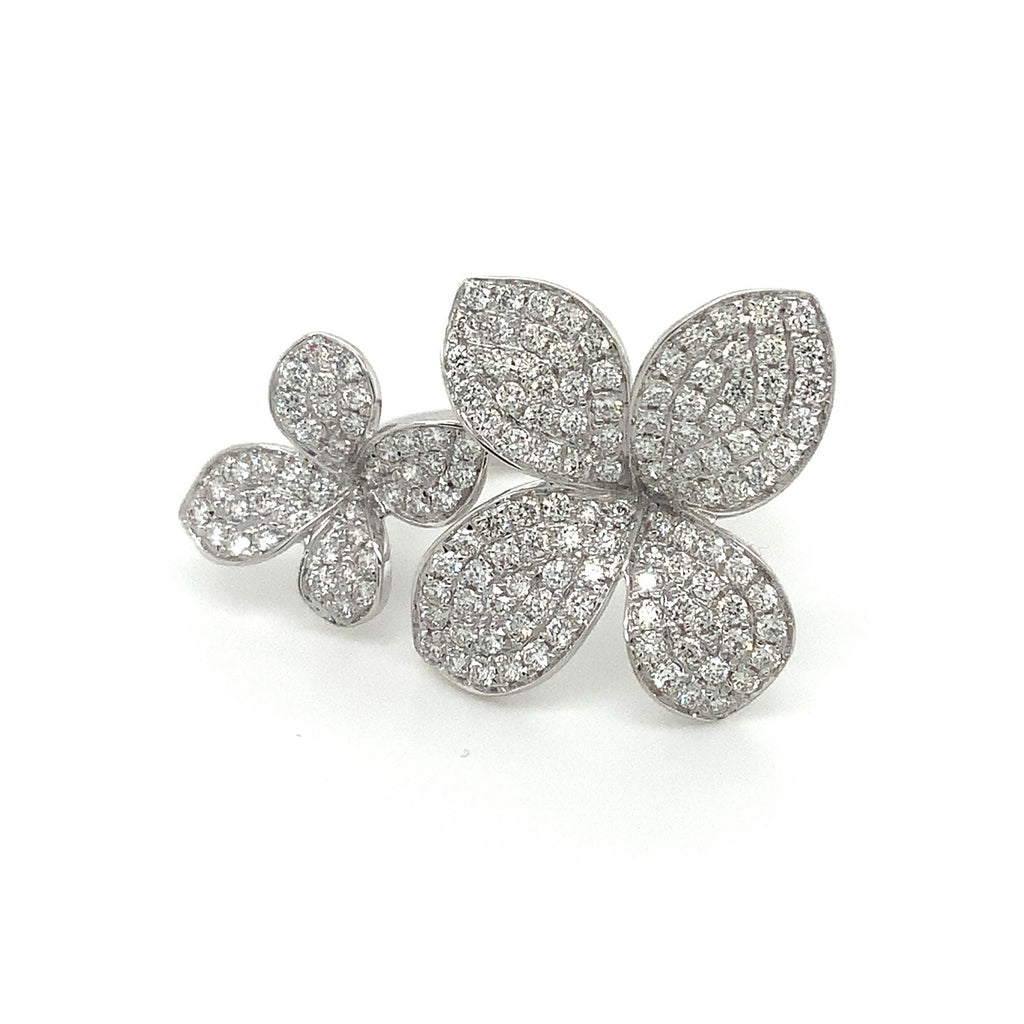 Afarin Collection Pavé Diamond Flower Ring in 18 Karat White Gold - Image 2 of 10