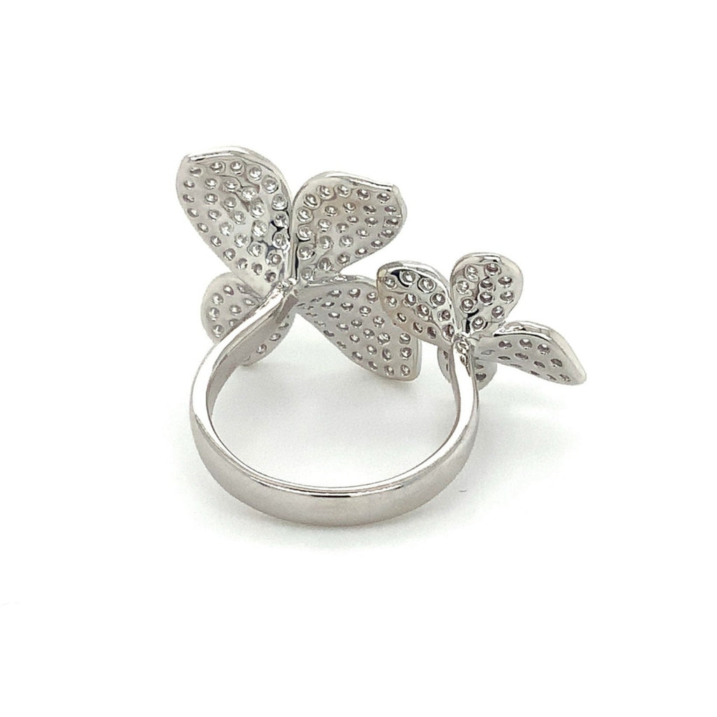 Afarin Collection Pavé Diamond Flower Ring in 18 Karat White Gold - Image 3 of 10