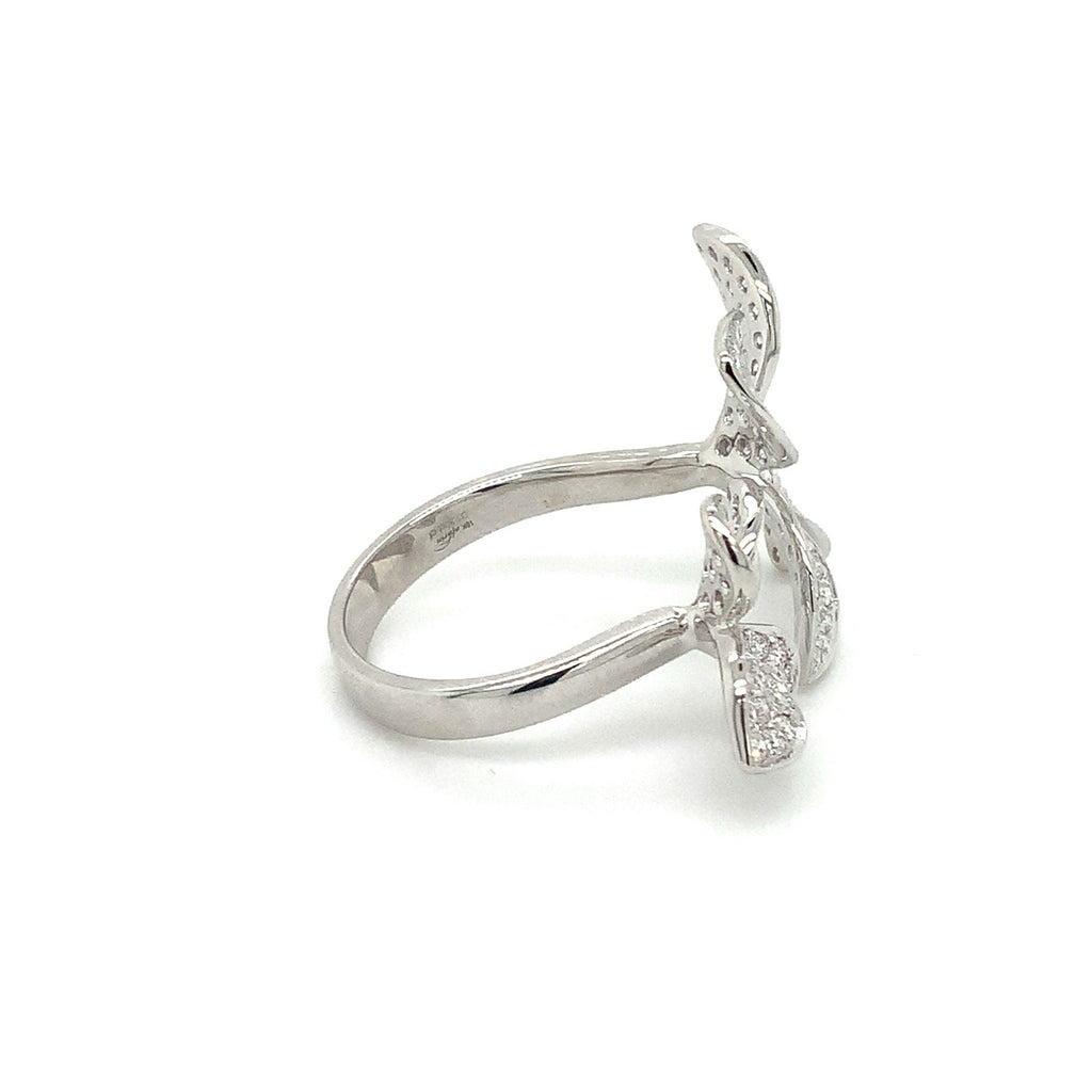 Afarin Collection Pavé Diamond Flower Ring in 18 Karat White Gold - Image 4 of 10
