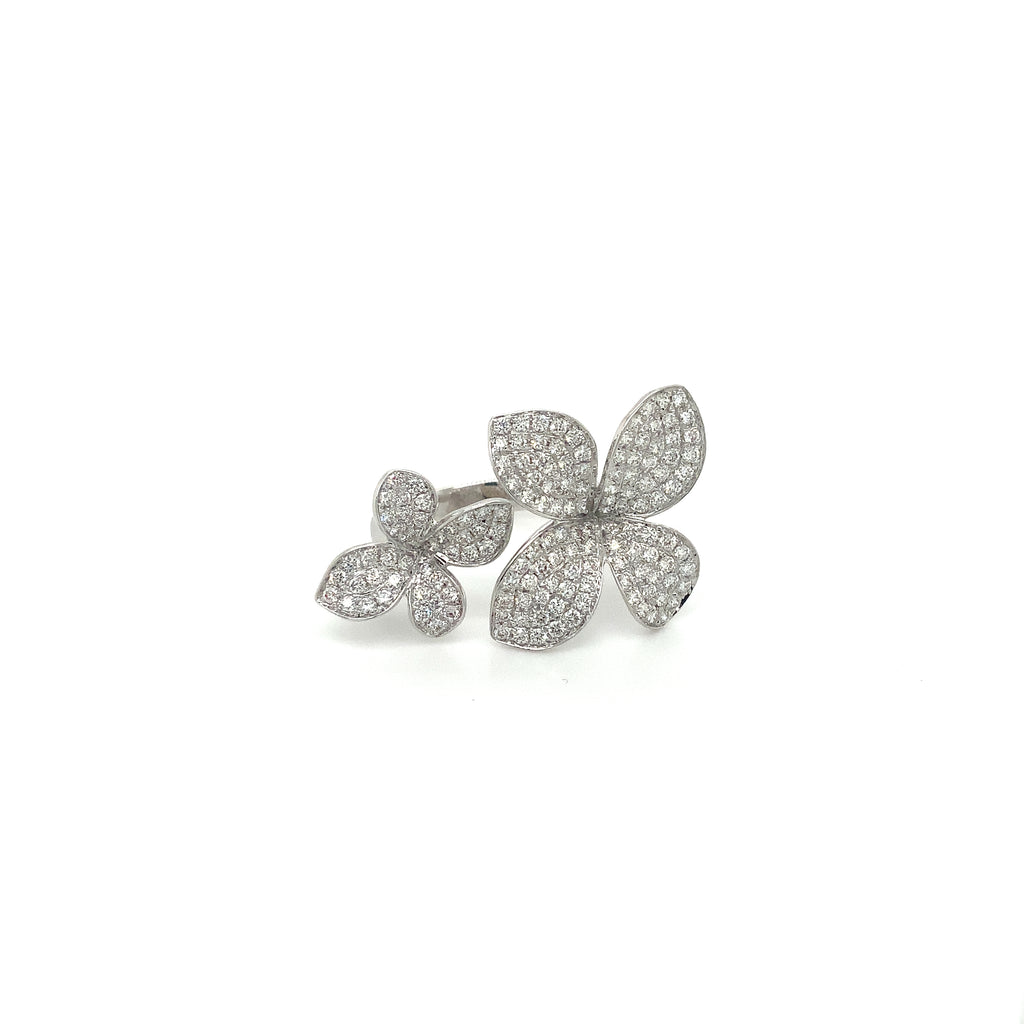 Afarin Collection Pavé Diamond Flower Ring in 18 Karat White Gold - Image 10 of 10