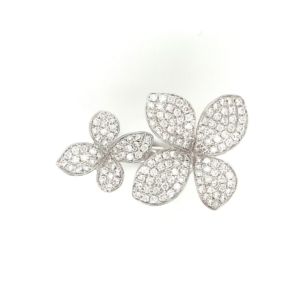 Afarin Collection Pavé Diamond Flower Ring in 18 Karat White Gold - Image 5 of 10