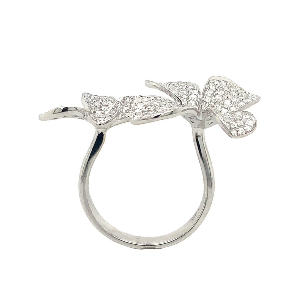 Afarin Collection Pavé Diamond Flower Ring in 18 Karat White Gold - Image 6 of 10