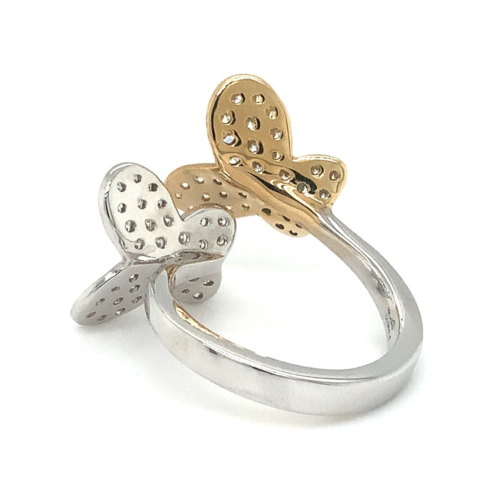 Afarin Collection Butterfly Diamond Right Hand Ring set in 18K White and Yellow Gold - Image 4 of 13