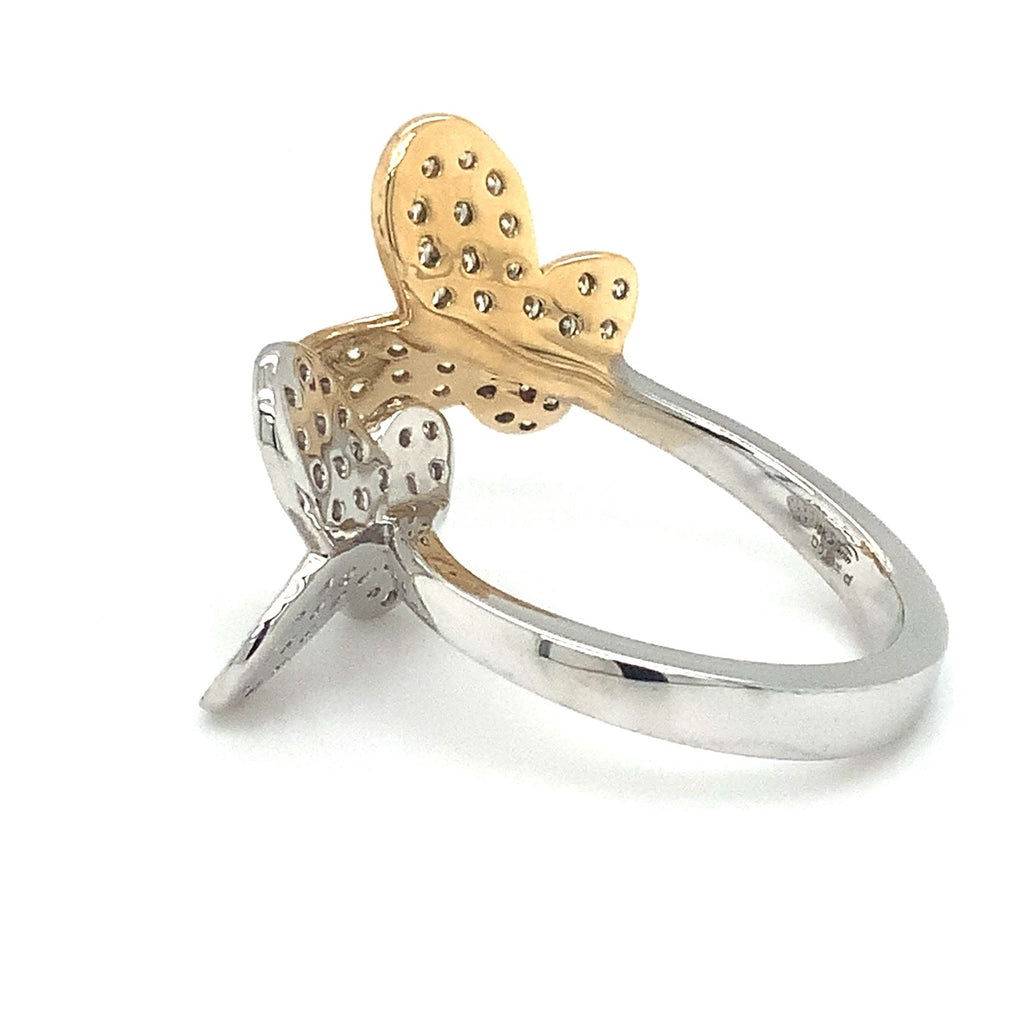 Afarin Collection Butterfly Diamond Right Hand Ring set in 18K White and Yellow Gold - Image 9 of 13