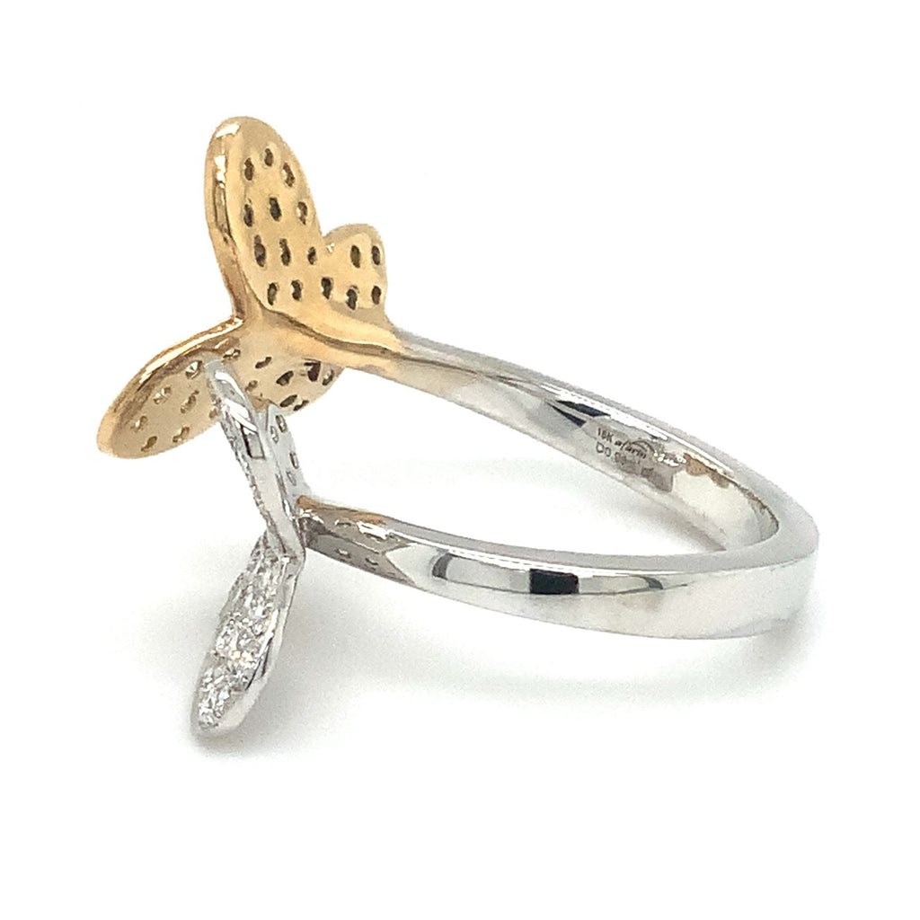 Afarin Collection Butterfly Diamond Right Hand Ring set in 18K White and Yellow Gold - Image 10 of 13