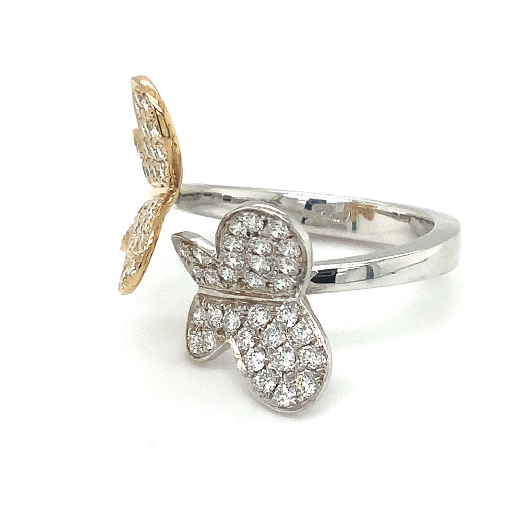 Afarin Collection Butterfly Diamond Right Hand Ring set in 18K White and Yellow Gold - Image 5 of 13