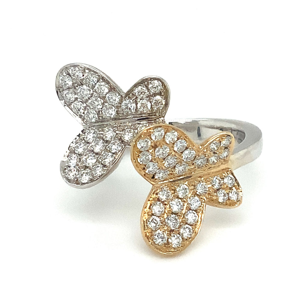 Afarin Collection Butterfly Diamond Right Hand Ring set in 18K White and Yellow Gold - Image 2 of 13