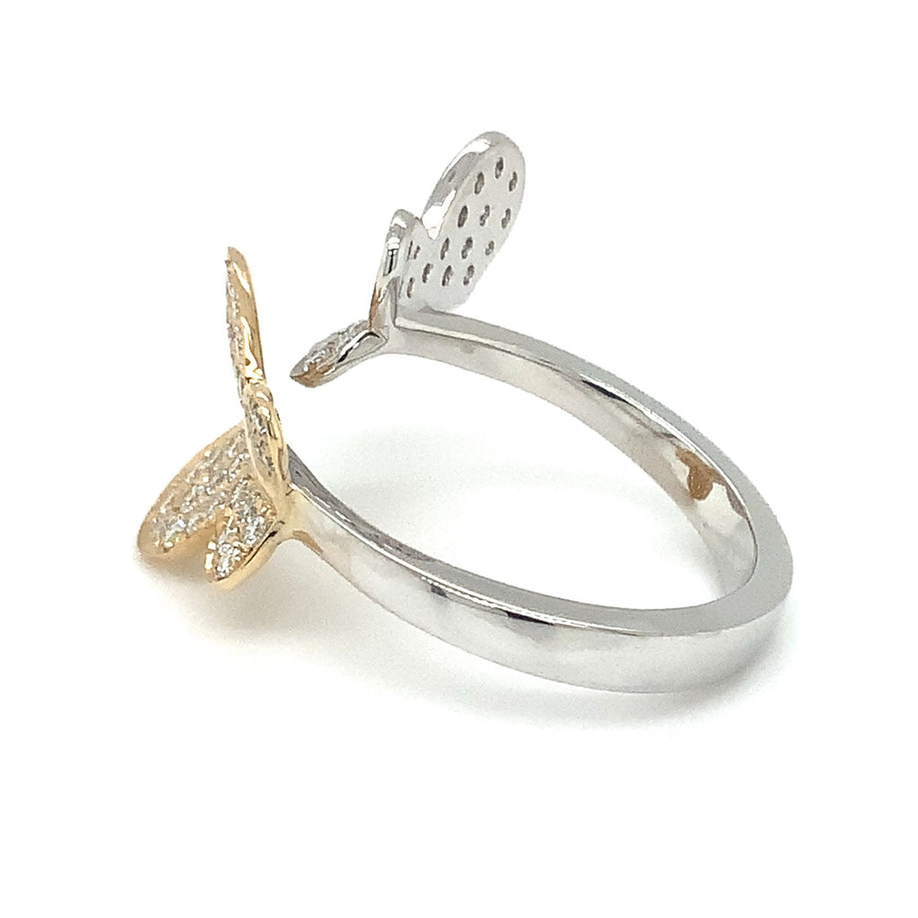Afarin Collection Butterfly Diamond Right Hand Ring set in 18K White and Yellow Gold - Image 6 of 13