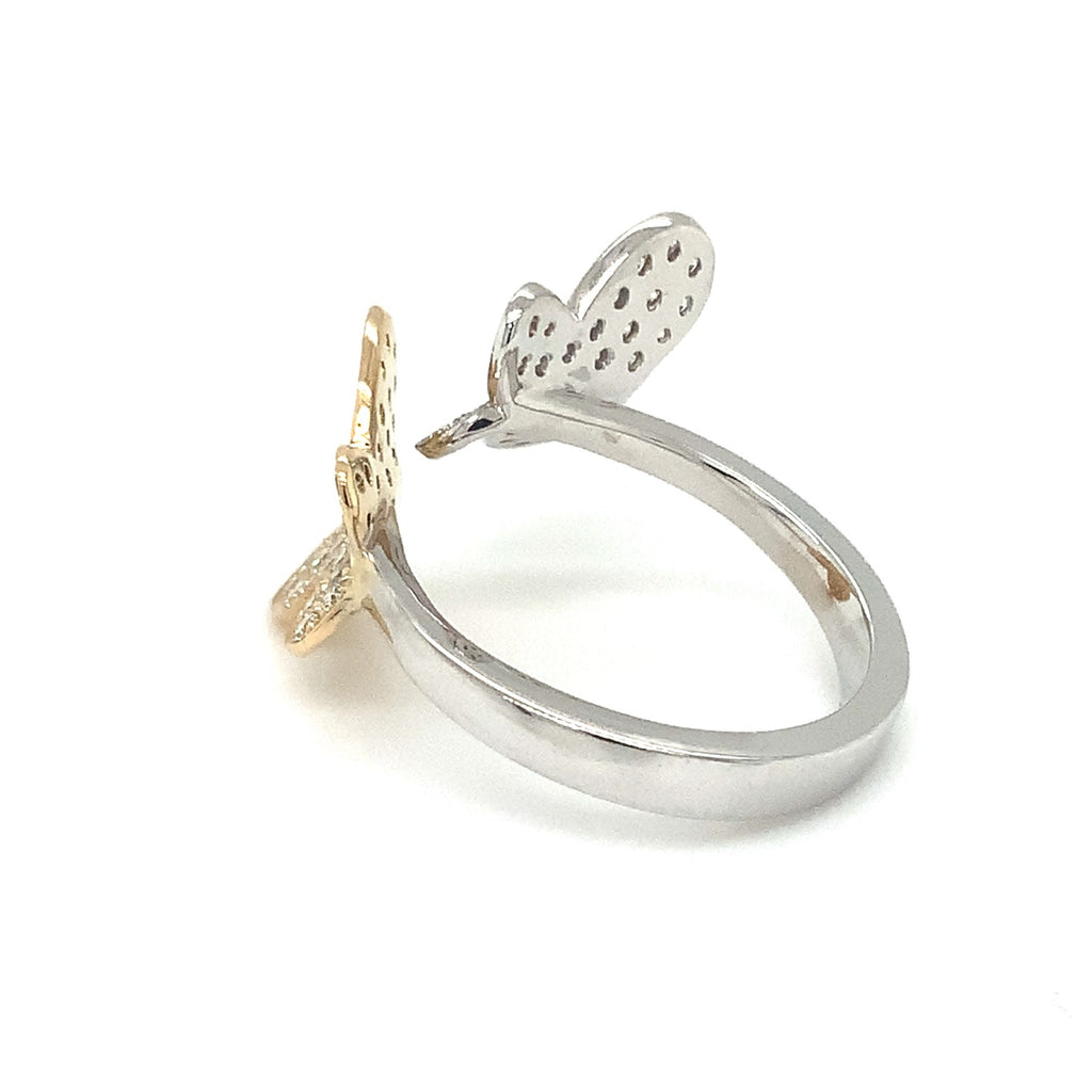 Afarin Collection Butterfly Diamond Right Hand Ring set in 18K White and Yellow Gold - Image 11 of 13